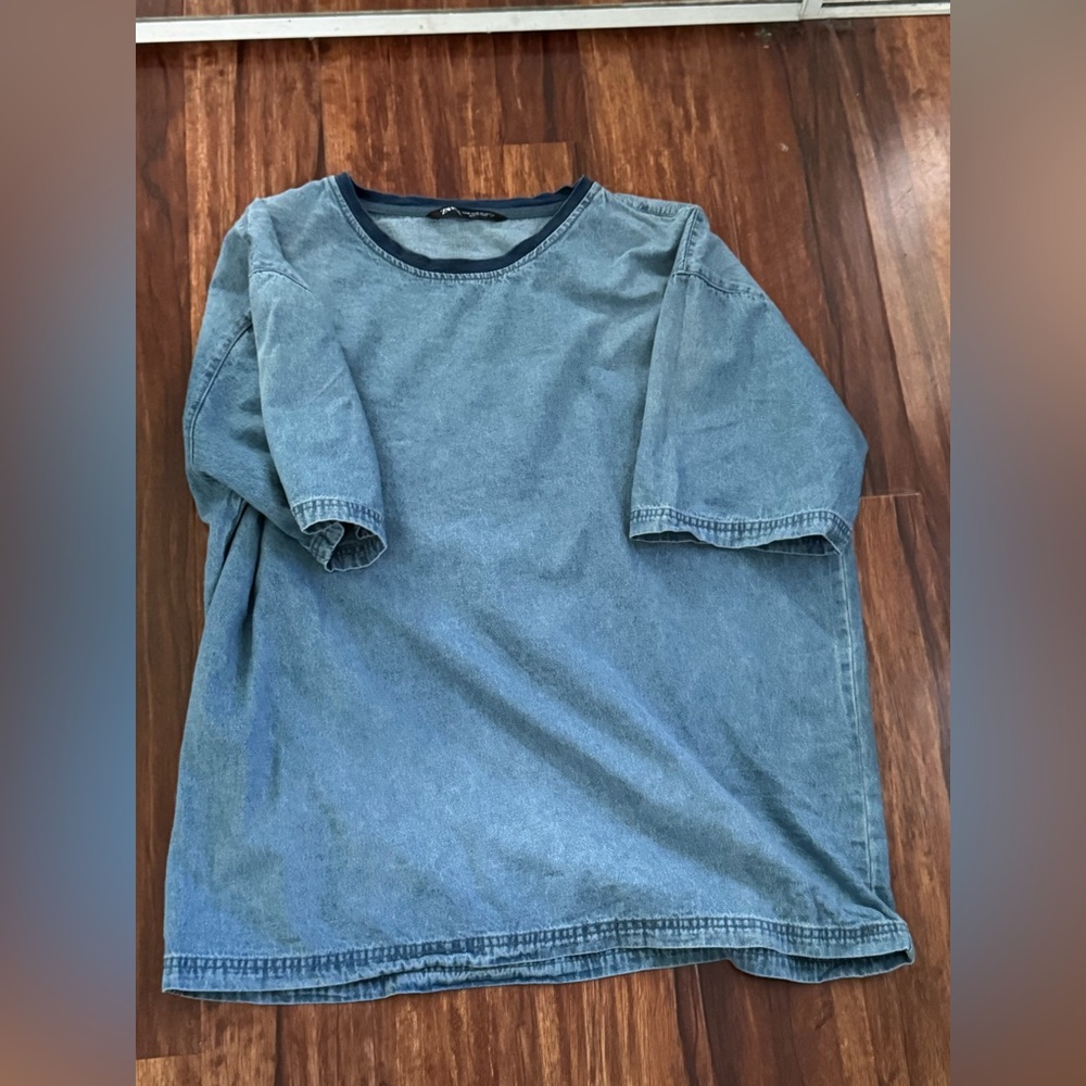 Zara Blue and navy cotton shirt #casual